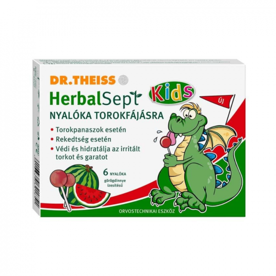 HERBALSEPT NYALÓKA TOROKFÁJÁSRA GÖRÖGDINNYE ÍZŰ- 6X HERBALSEPT NYALÓKA TOROKFÁJÁSRA GÖRÖGDINNYE ÍZŰ- 6X